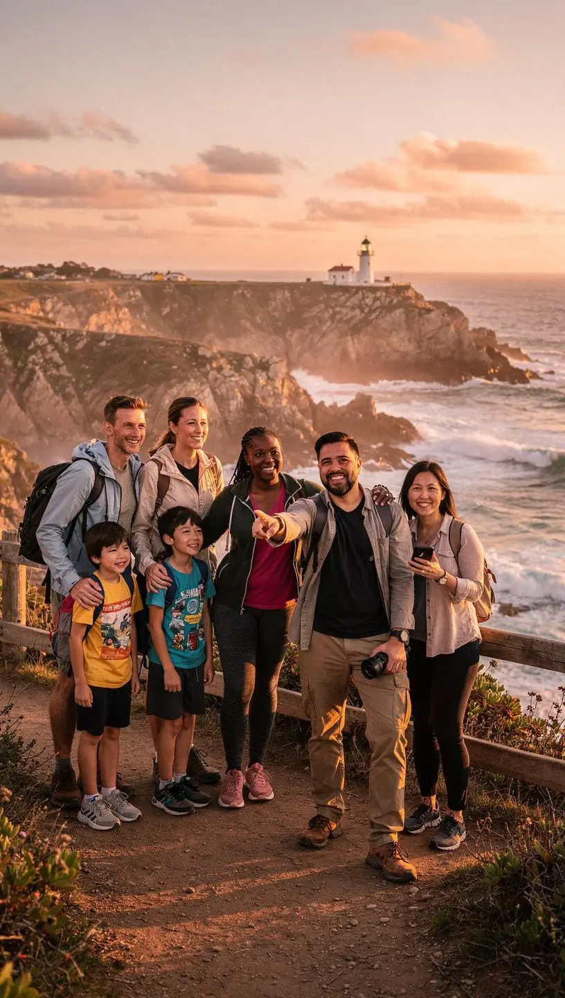 Uczestnicy spaceru podziwiają lokalną architekturę podczas wycieczki.