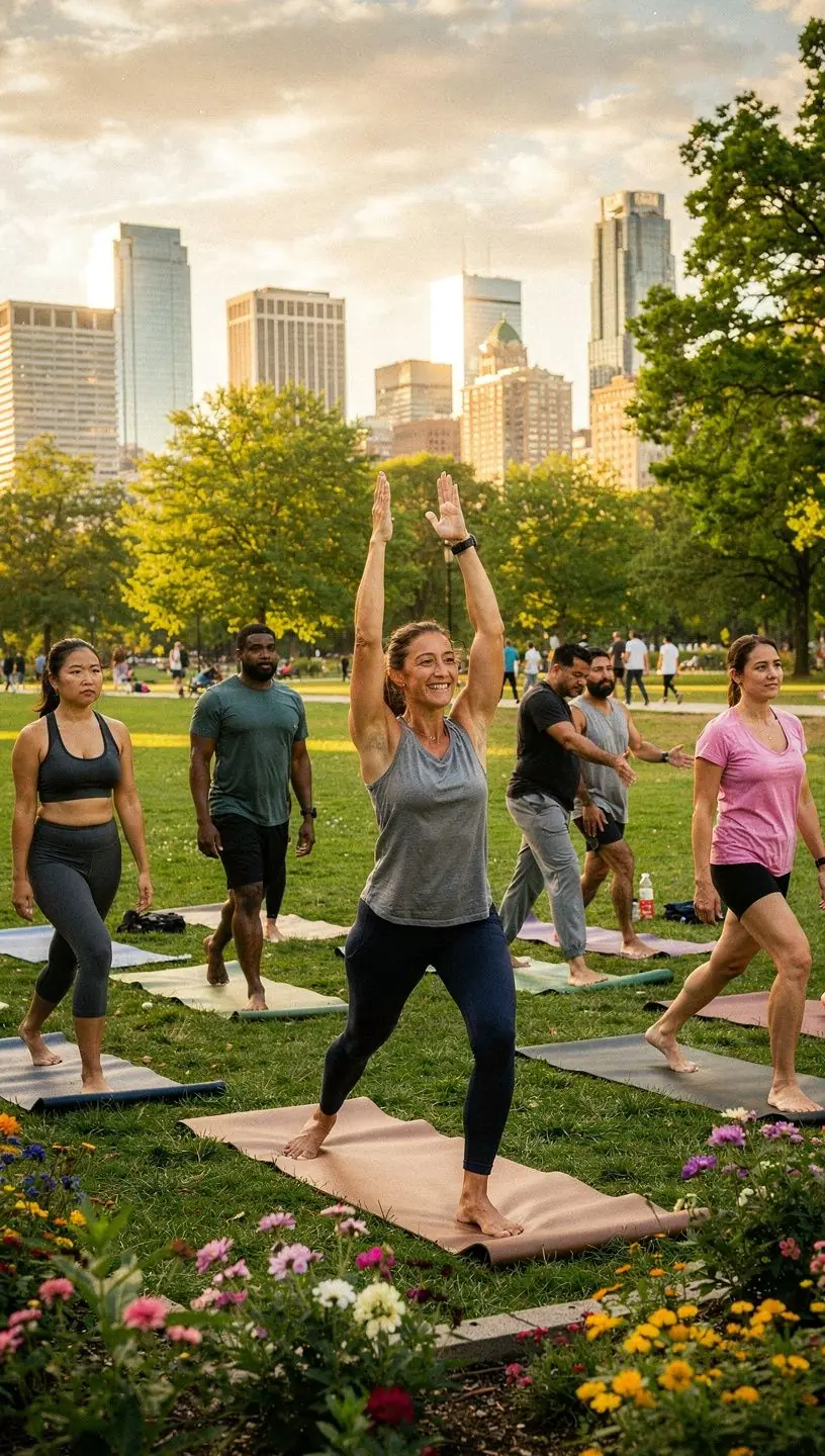 Planowanie spaceru po okolicy z grupą przyjaciół w malowniczym miejscu.