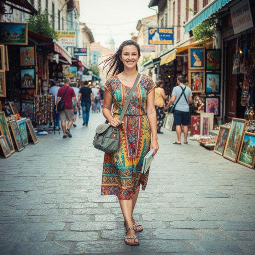 Mapa miasta z zaznaczoną trasą planowanego spaceru.